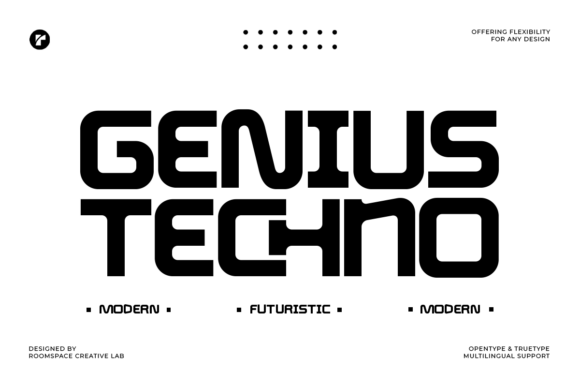 Genius Techno: The Modern Typeface for Bold Business Branding