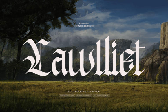 Lawlliet Typeface: A Bold Blackletter for High-Impact Campaigns