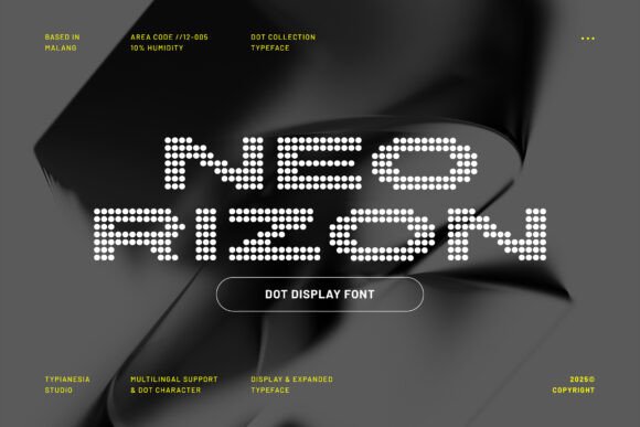 Neo Rizon: The Digital Dot Typeface for Retro-Futuristic Web Design