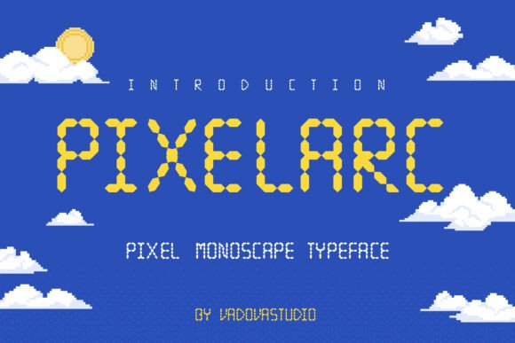 Pixelarc: The Retro Pixel Display Typeface for 8-Bid Branding