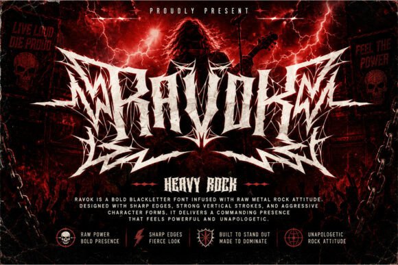 Ravok: A Brutal Blackletter Typeface for Bold Branding